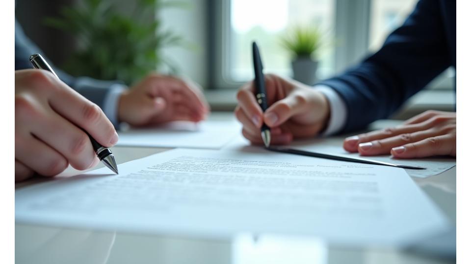 Bilde av en kundekontrakt som signeres, symboliserer avtaleforhold